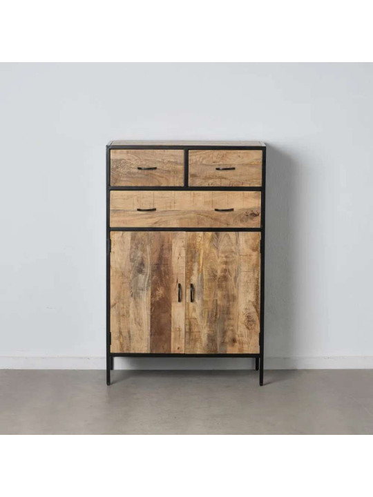 Armoire Viggo métal noir et bois