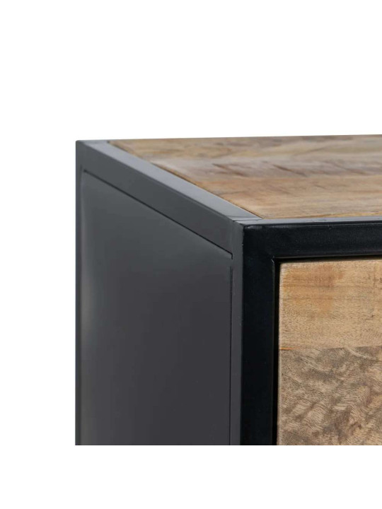 Armoire Viggo métal noir et bois