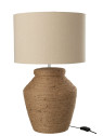 Lampe Meli + Abat-Jour Ceramique Lin Brun Large