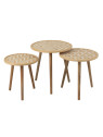 Set 3 Tables Gigogne Motifs 3 Pieds Bambou