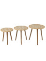 Set 3 Tables Gigogne Motifs 3 Pieds Bambou