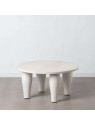 Table basse sculpté blanc Manguier