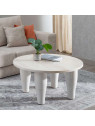 Table basse sculpté blanc Manguier