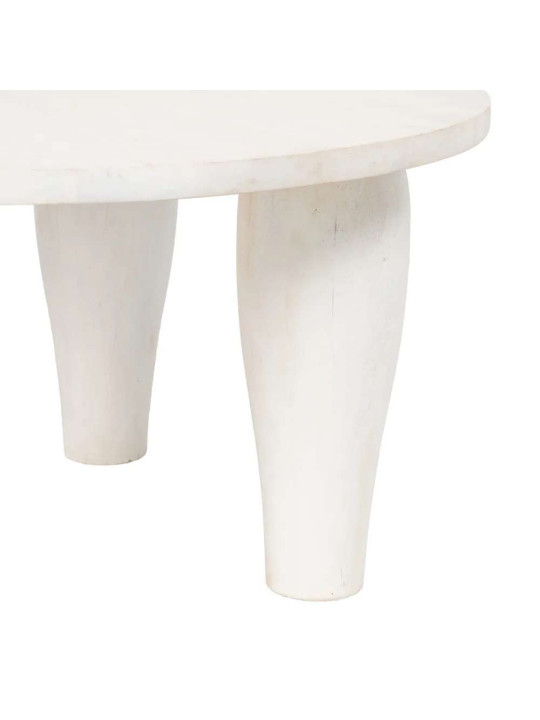 Table basse sculpté blanc Manguier