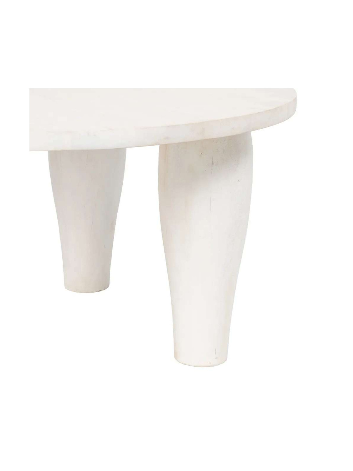 Table basse sculpté blanc Manguier