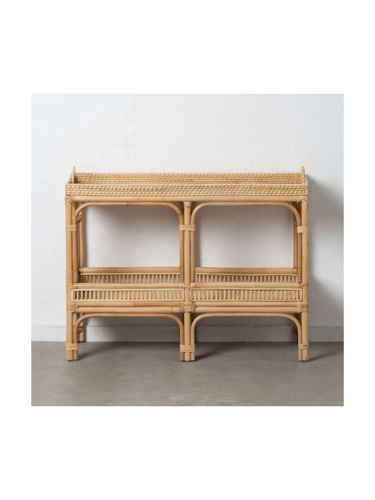 Console Vigo en rotin naturel