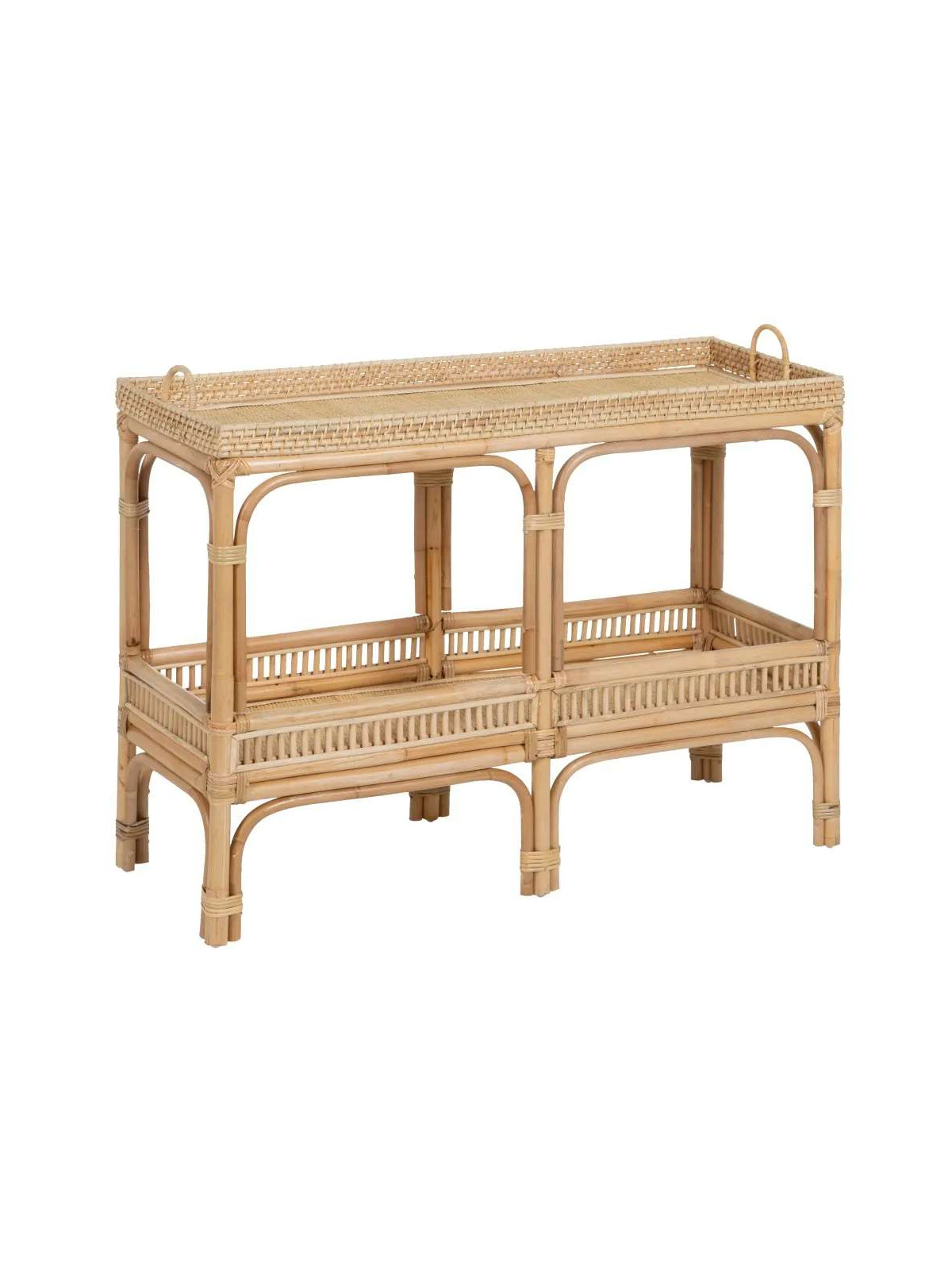 Console Vigo en rotin naturel