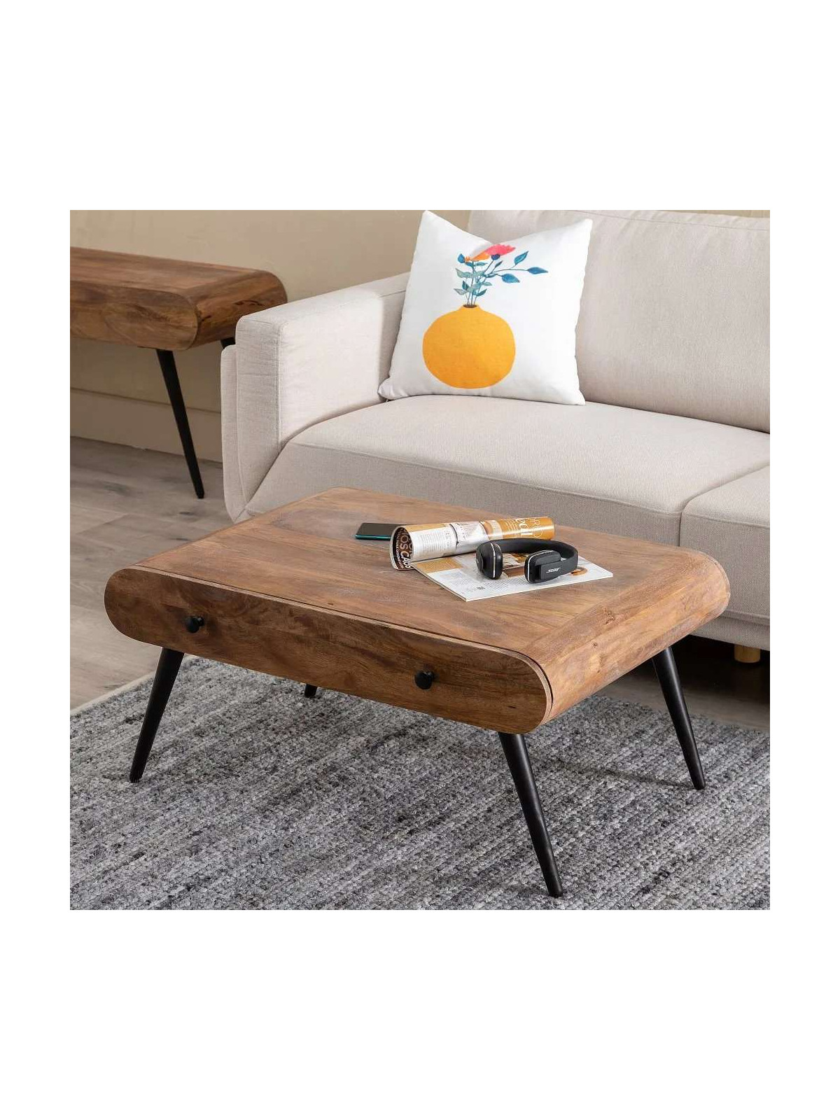 Table basse Elio en bois de manguier