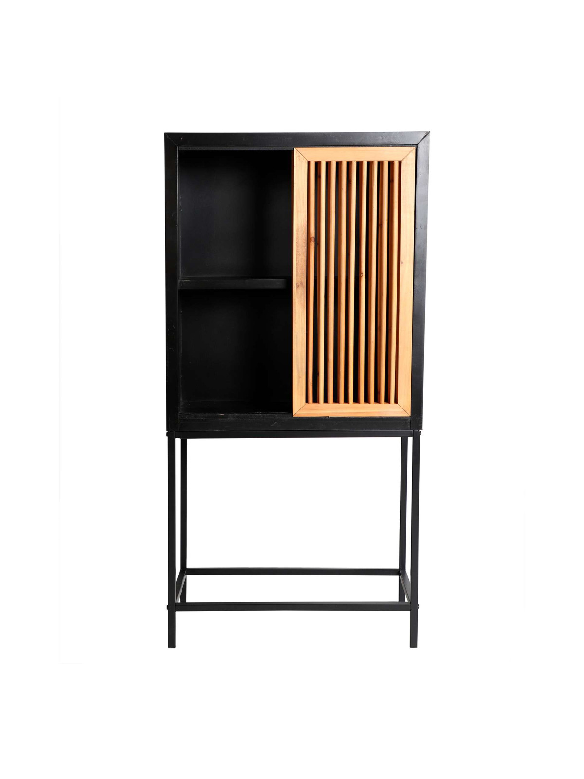 Armoire Lomqui noir et bois naturel