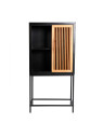 Armoire Lomqui noir et bois naturel