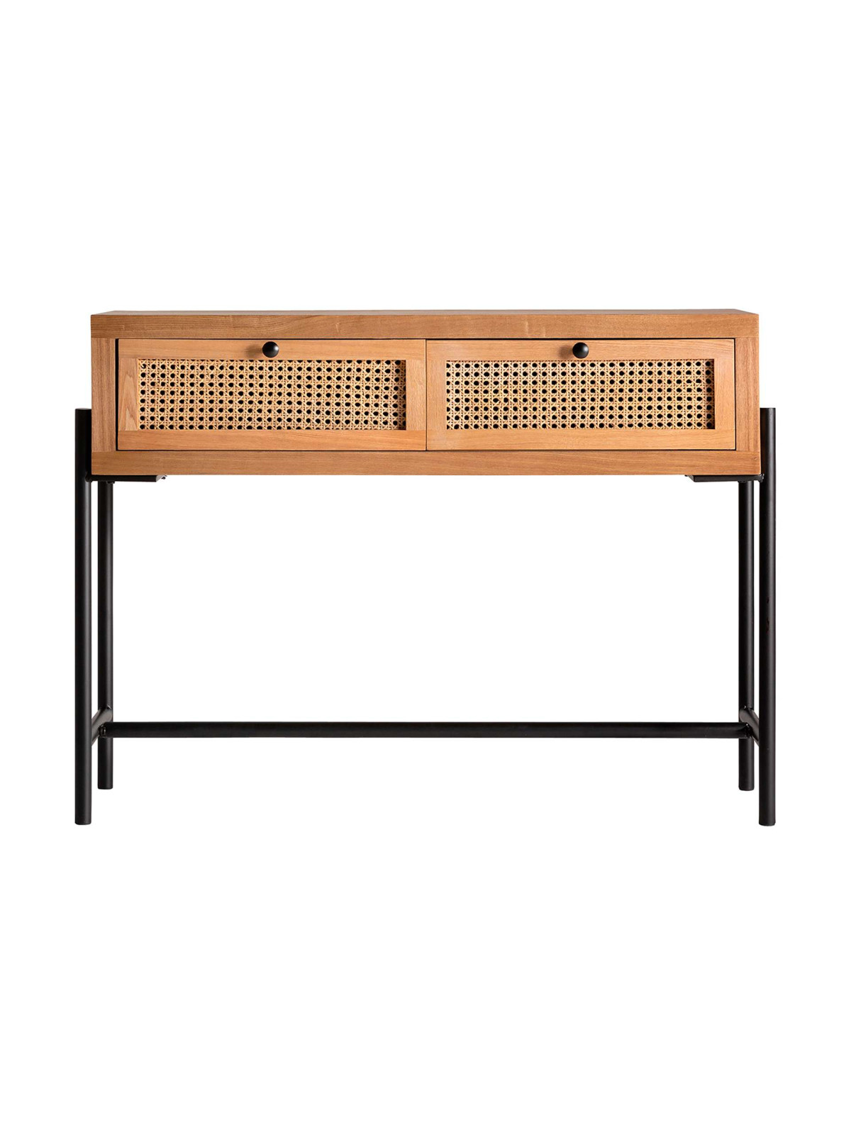 Console Zetel en bois et rotin