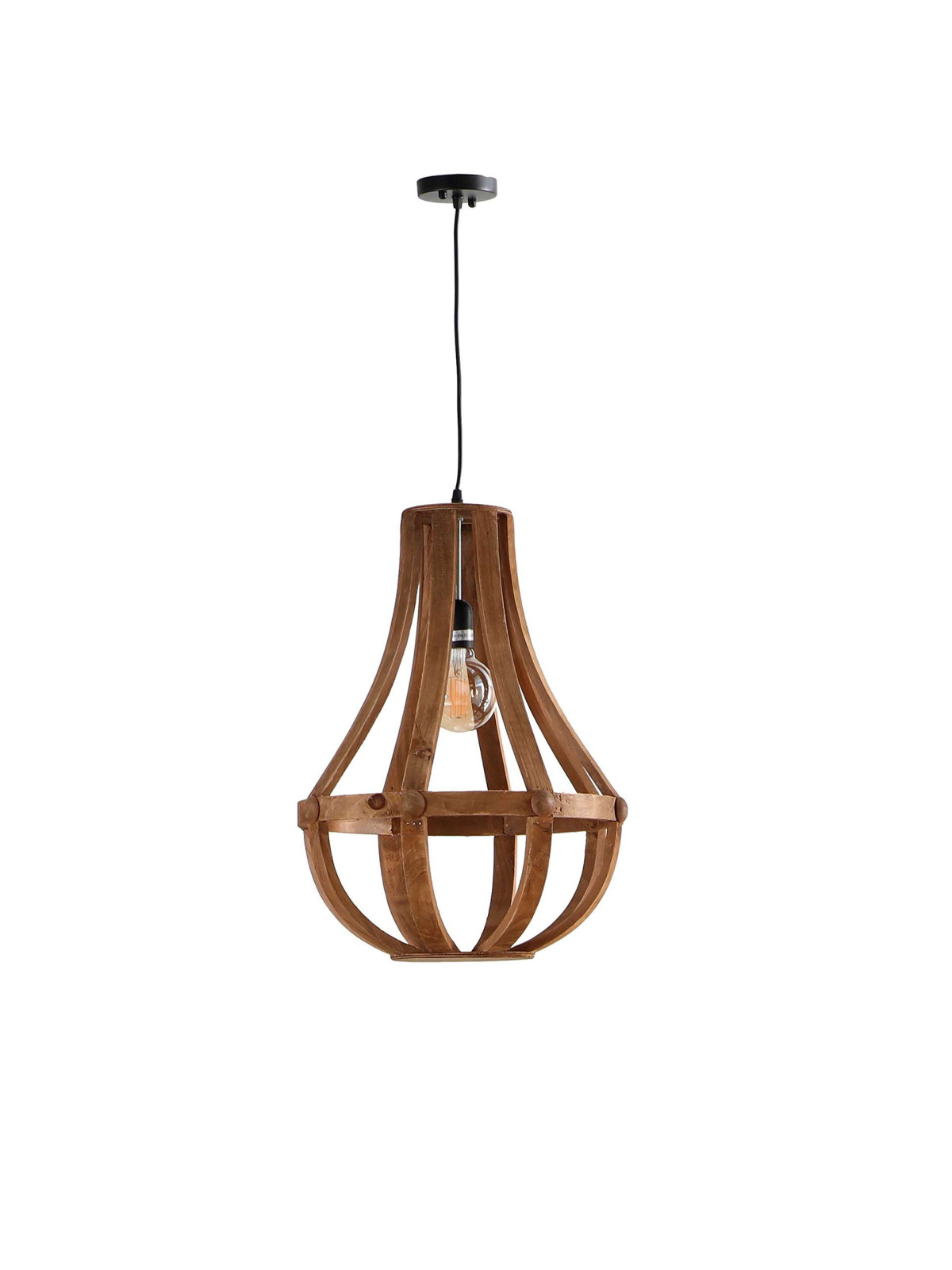 Lustre en bois naturel