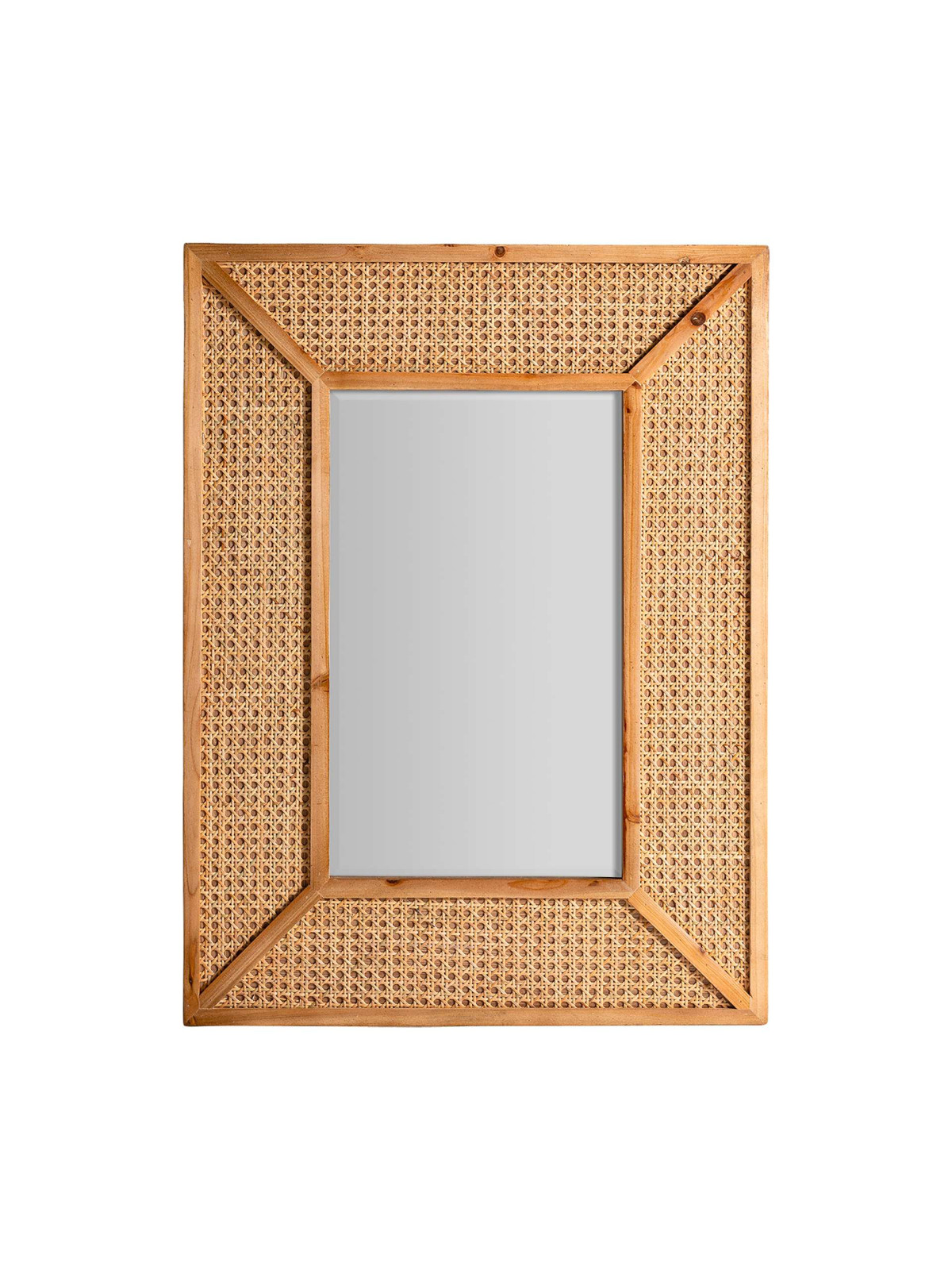 Miroir Zetel en bois et rotin