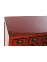 Commode rouge multi tiroirs  Coloane en bois d’orme