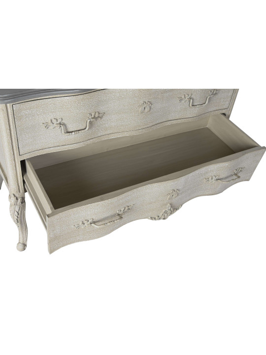 Commode Quiero en bois gris crème vieilli