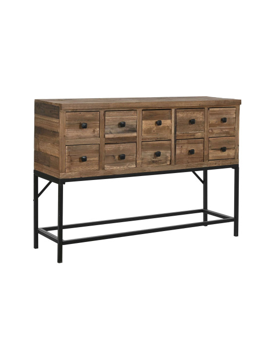 Console naturelle en bois d'épicéa 10 tiroirs