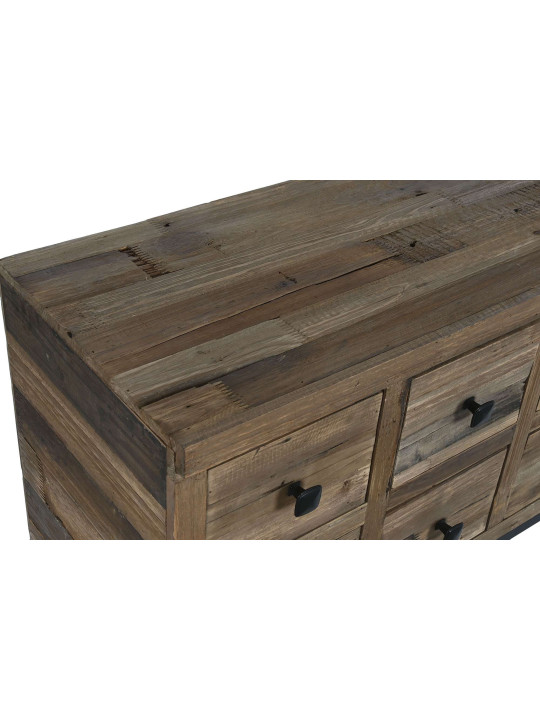 Console naturelle en bois d'épicéa 10 tiroirs