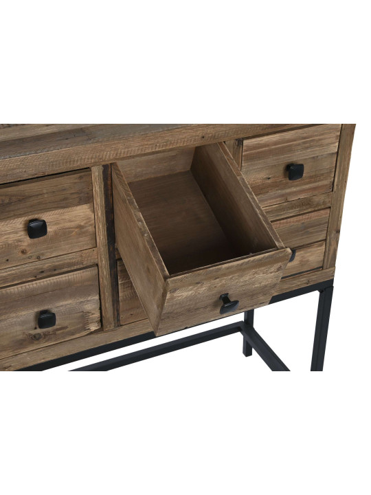 Console naturelle en bois d'épicéa 10 tiroirs