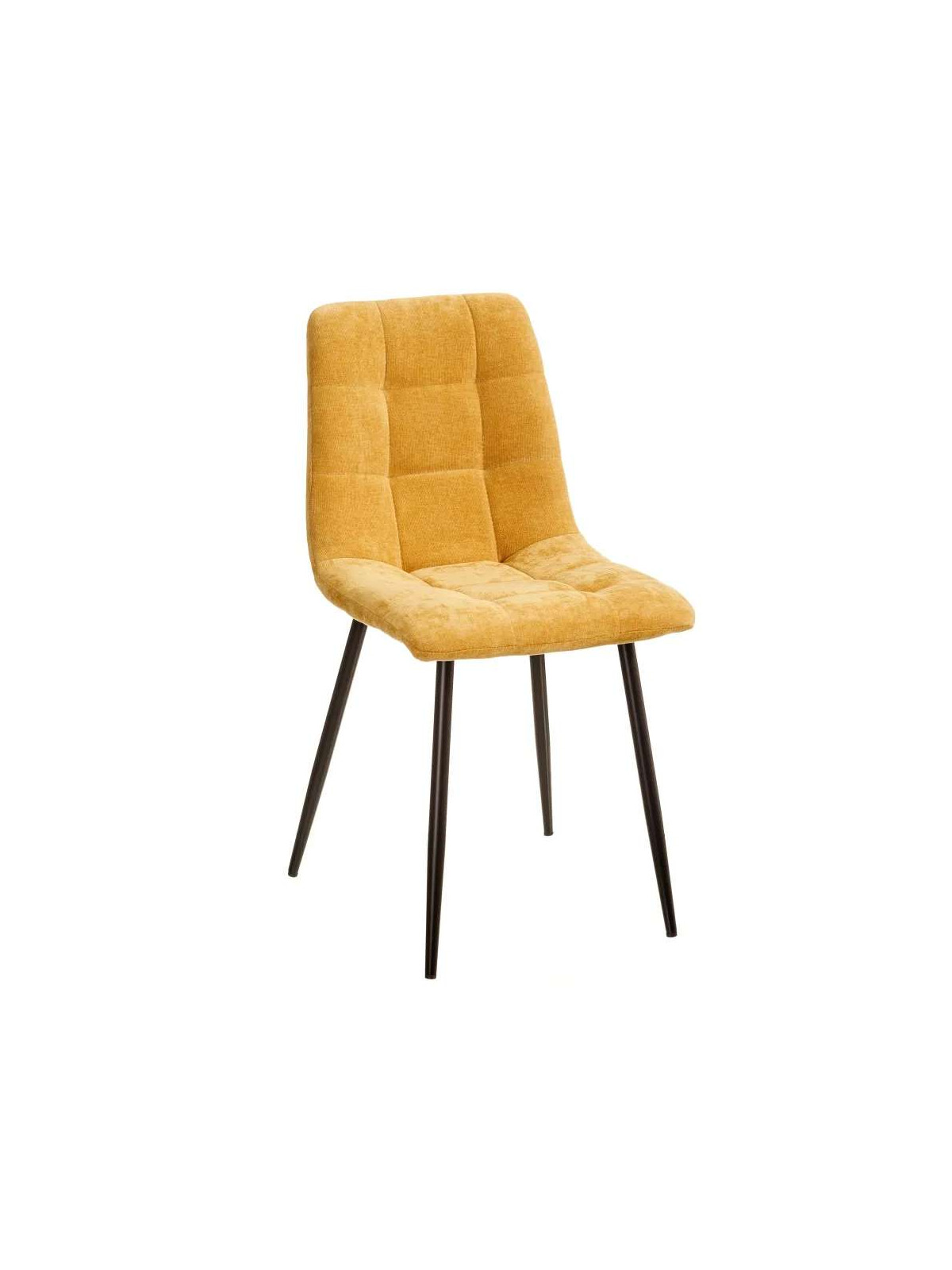 Ensemble de 4 chaises jaune canard en velours