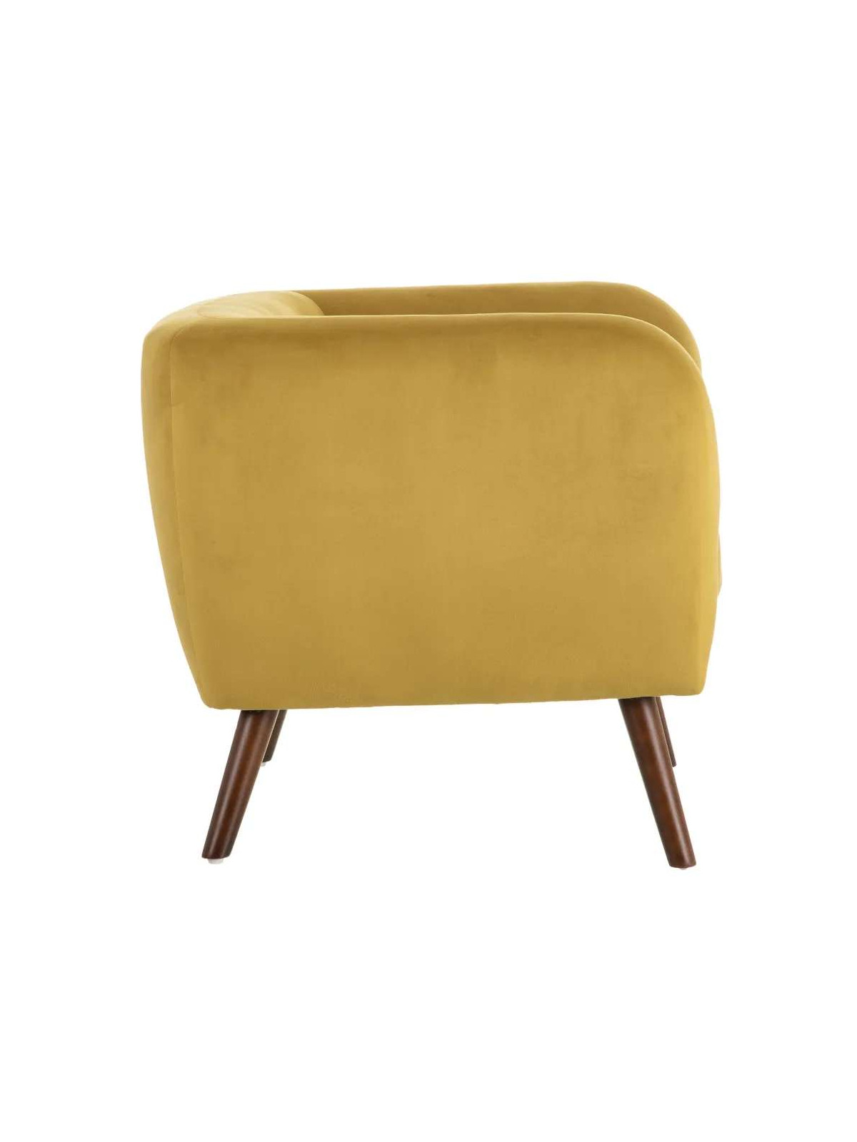 Fauteuil Hita en velours Moutarde