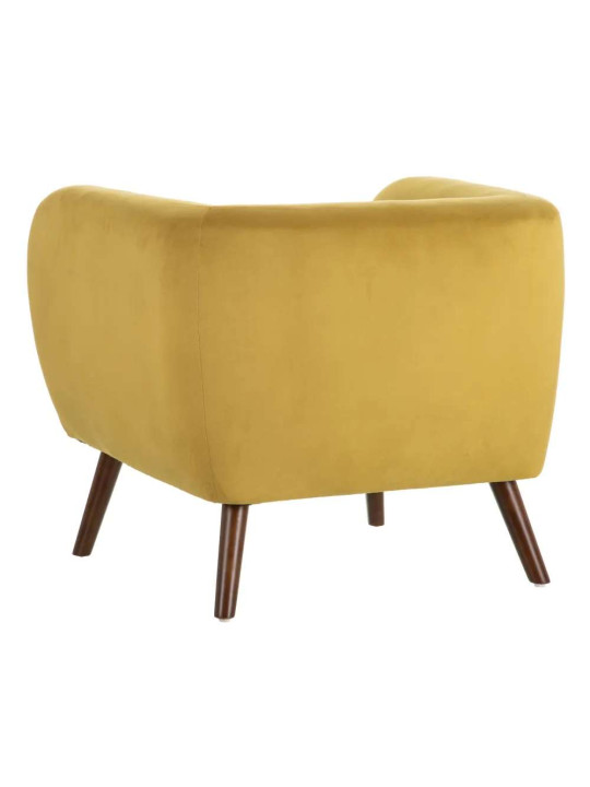 Fauteuil Hita en velours Moutarde