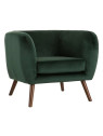 Fauteuil Hita en velours Vert Olive