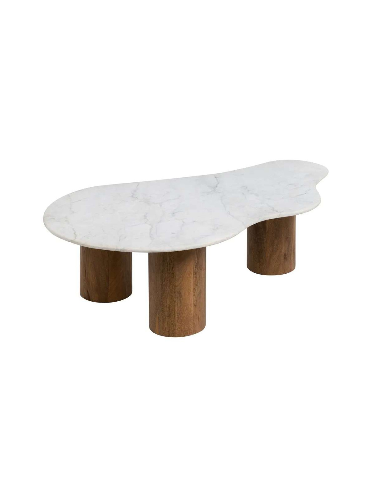 Table basse en marbre et bois de manguier