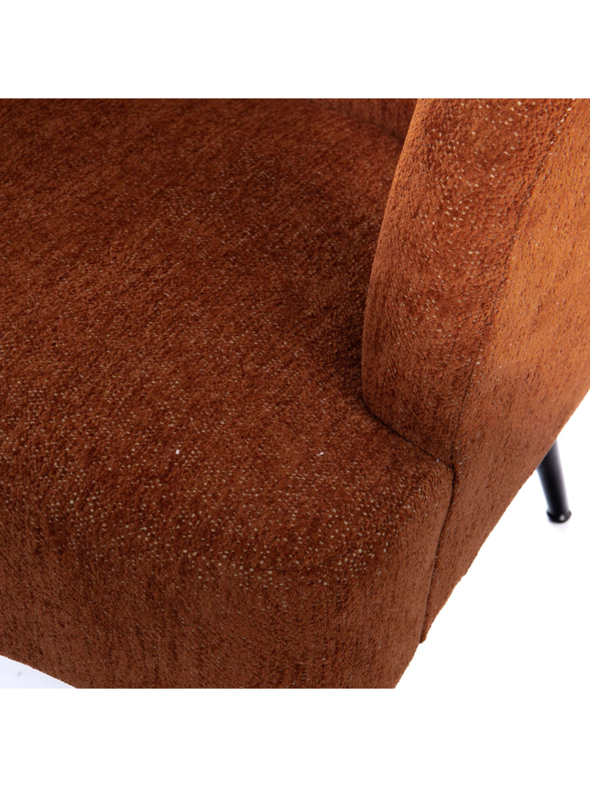 Fauteuil en tissu bouclé terracotta Tallinn