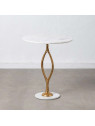 Table d'appoint racine blanche et doré 60 cm