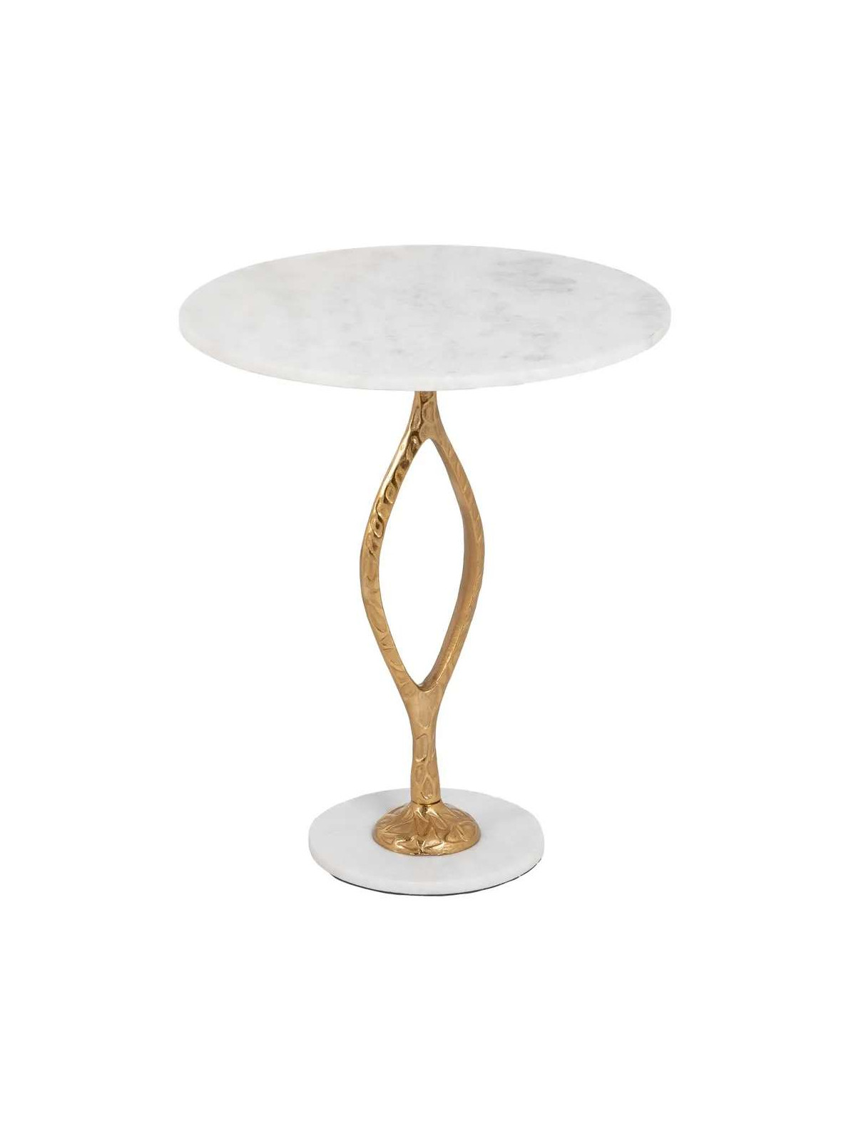 Table d'appoint racine blanche et doré 60 cm