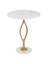 Table d'appoint racine blanche et doré 60 cm