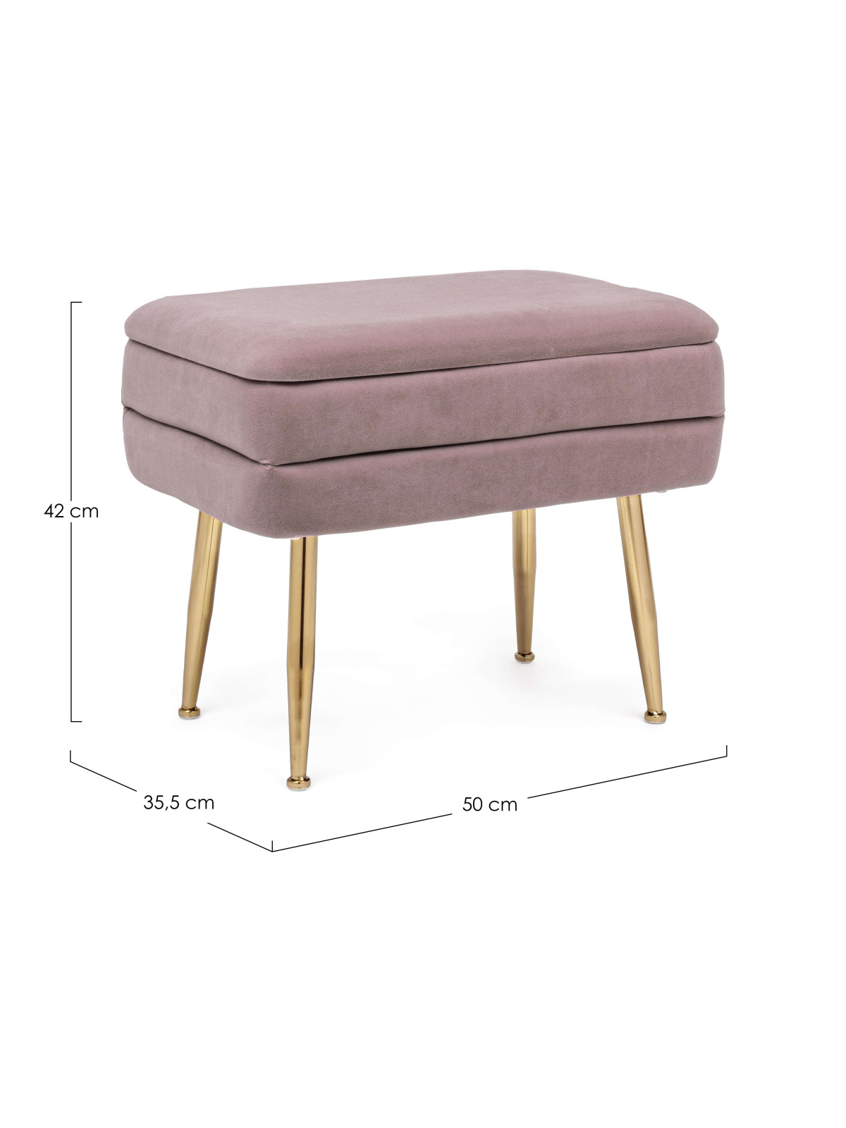 banquette coffre 2 places Pavlina mauve