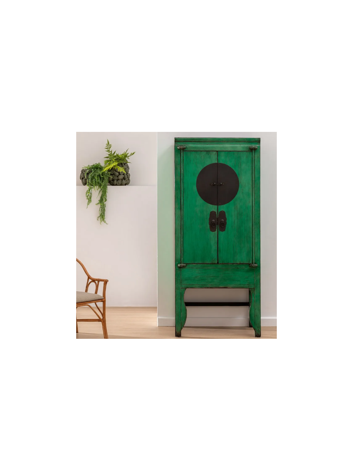 Armoire Chinoise Verte à ornements